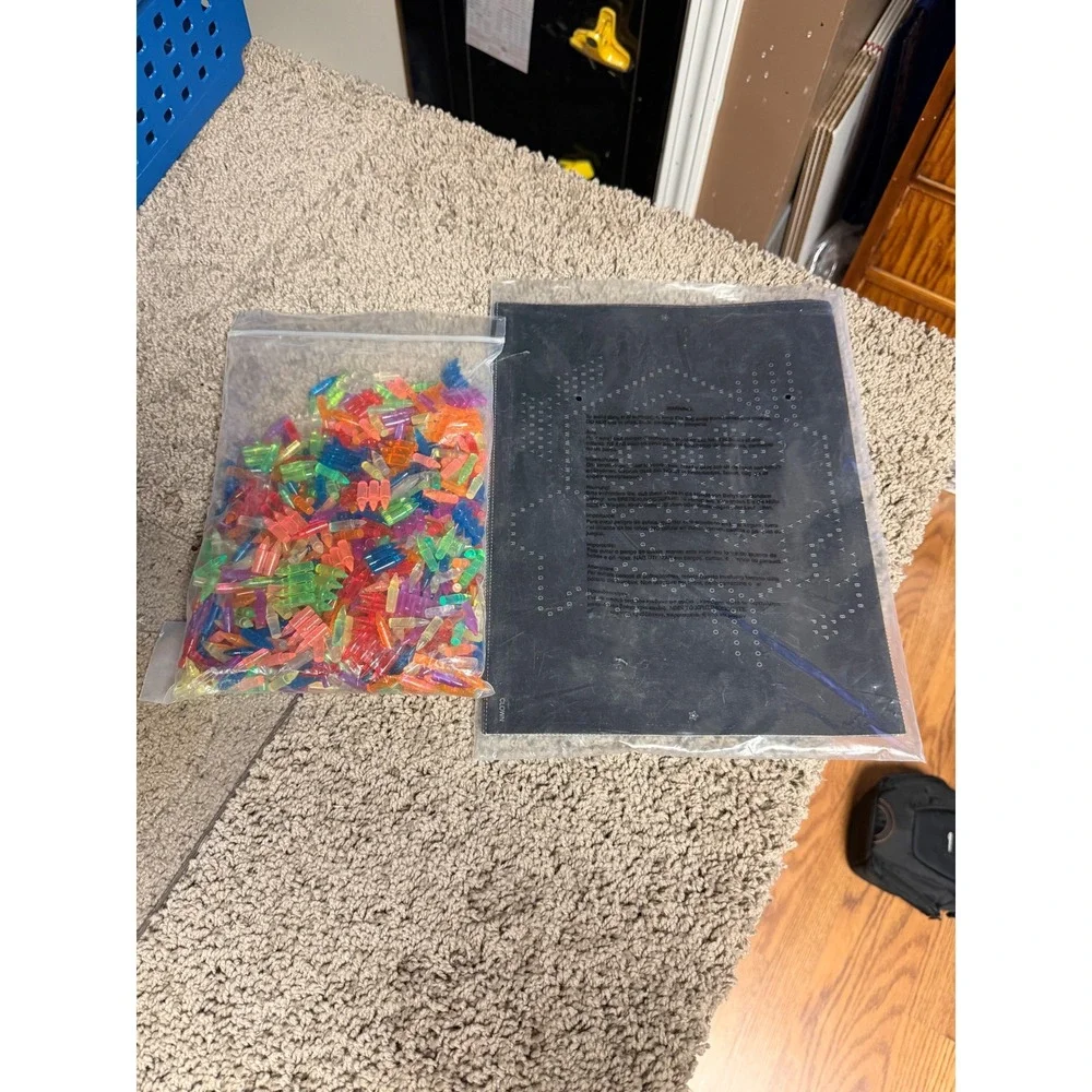 Vintage Lite Brite Refill Lot Templates Mr Potato Head Alligator & Pegs Bag
